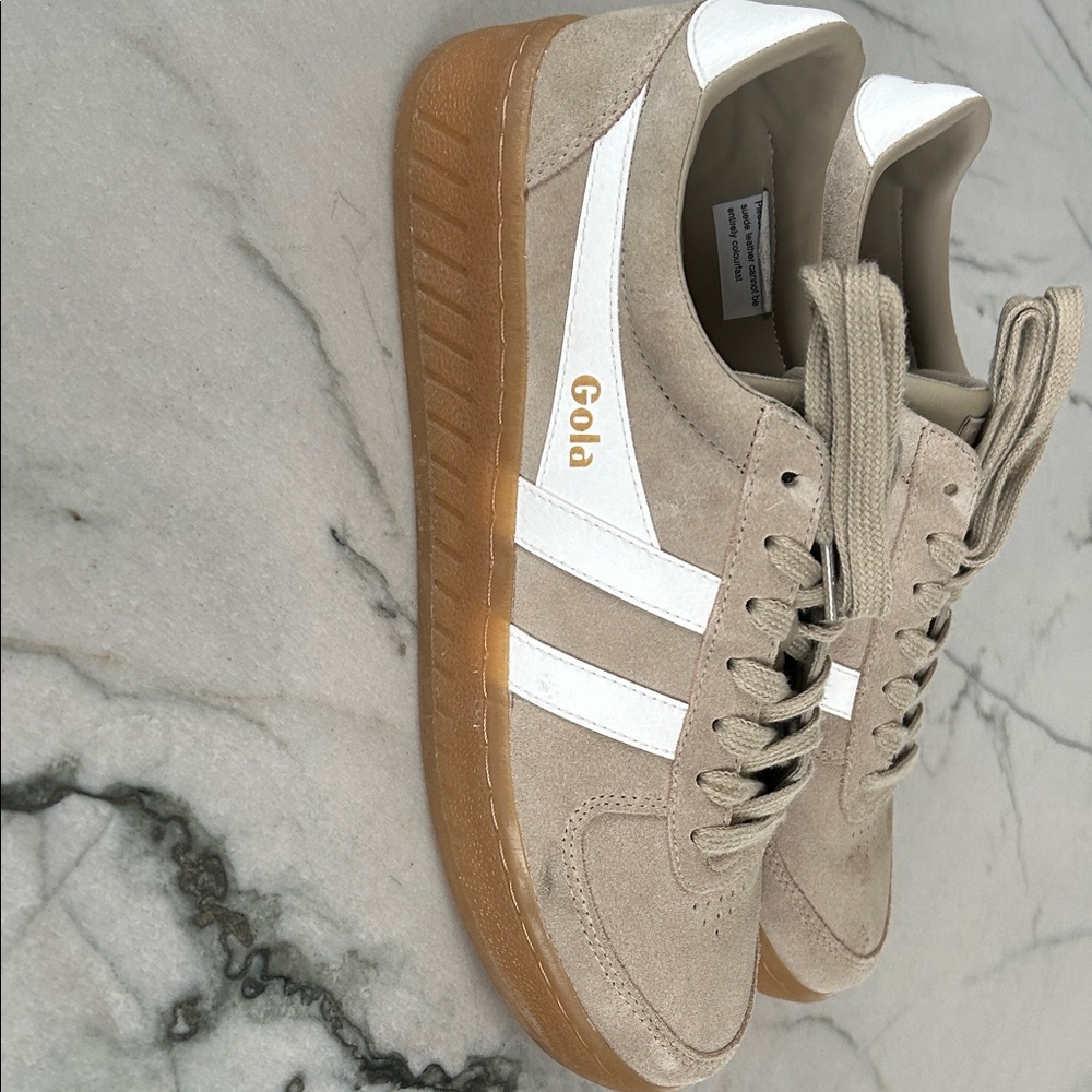 Gola Grand Slam Tan and White Sneakers - Picture 4 of 9